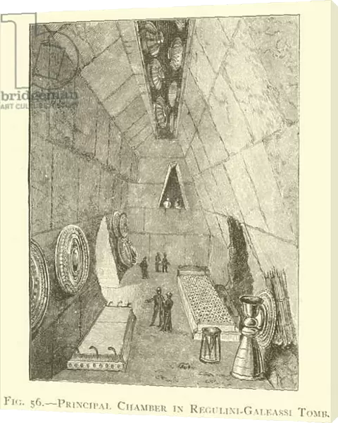 Principal Chamber in Regulini-Galeassi Tomb (engraving)