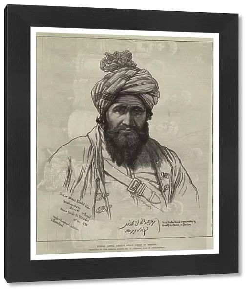 Sirdar Abdul Khalik Khan, Chief of Bezoot (engraving)