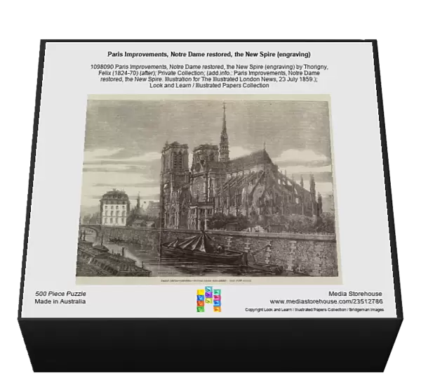 Paris Improvements, Notre Dame restored, the New Spire (engraving)