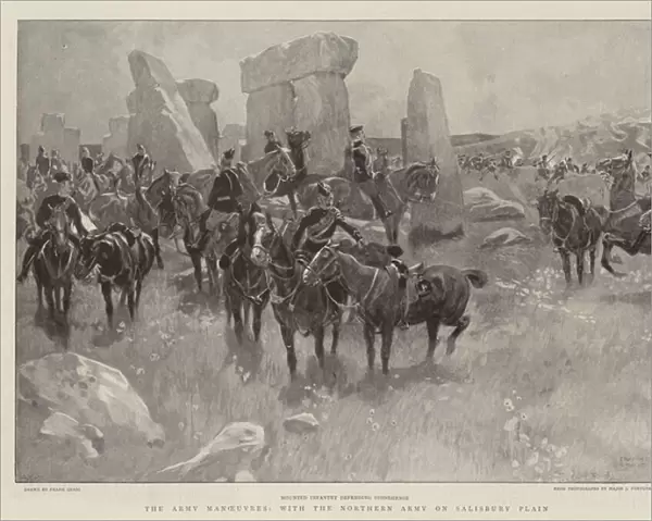 The Army Manoeuvres, with the Northern Army on Salisbury Plain (litho)