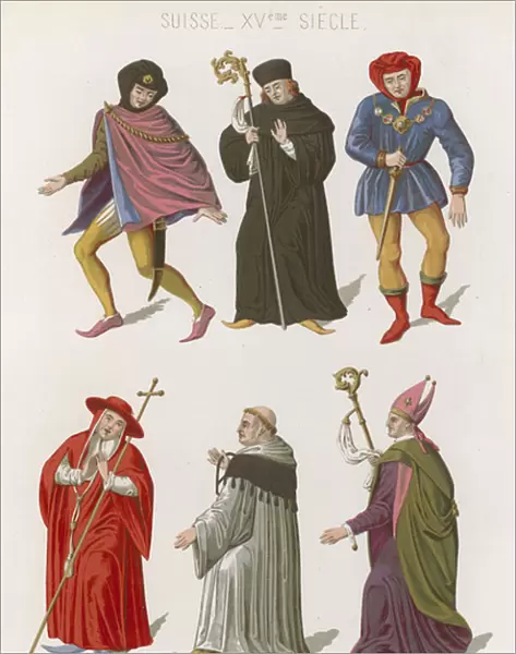 Abbot, The Chief Herald, Cardinal, Canon and Bishop (chromolitho)