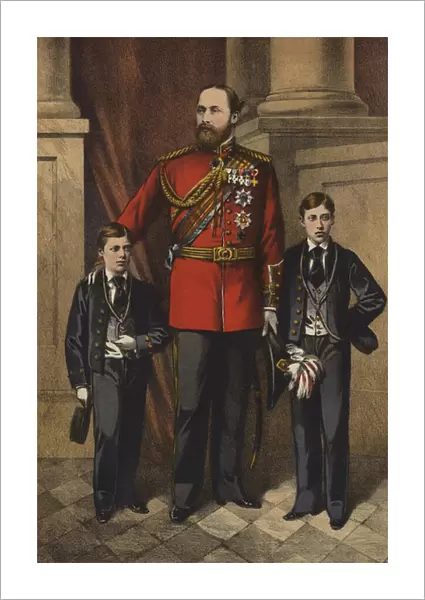 The Prince of Wales and his Sailor Sons (chromolitho)