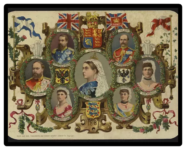 Card celebrating Queen Victorias Jubilee of 1887 (chromolitho)