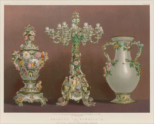 Objects in Porcelain from The Royal Dresden Manufactory, Meissen (chromolitho)
