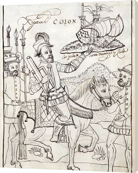 MS Hunter 242 f. 247r Christopher Columbus, illustration from the from
