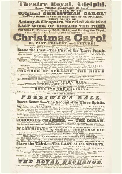 Dickens playbill: A Christmas Carol at Adelphi Theatre Royal