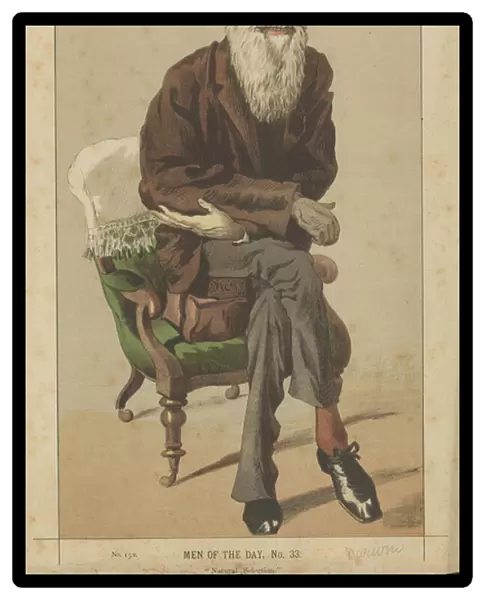 Charles Darwin (colour litho)