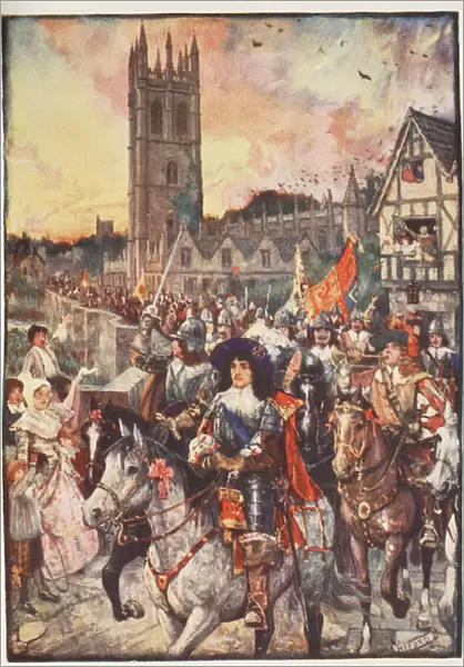 Prince Rupert at Oxford, going to battle, illustration from A History of England