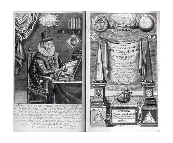 Frontispiece and Titlepage from Instauratio Magna by Francis Bacon