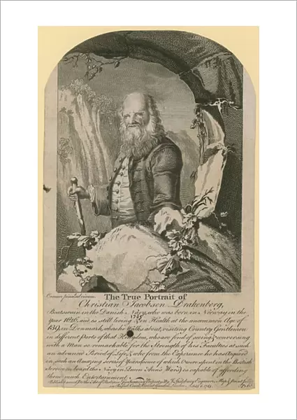 The true portrait of Christian Jacobsen Drakenberg (engraving)
