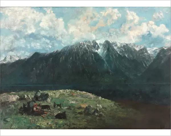 Panoramic View of the Alps, Les Dents du Midi, 1877 (oil on fabric)