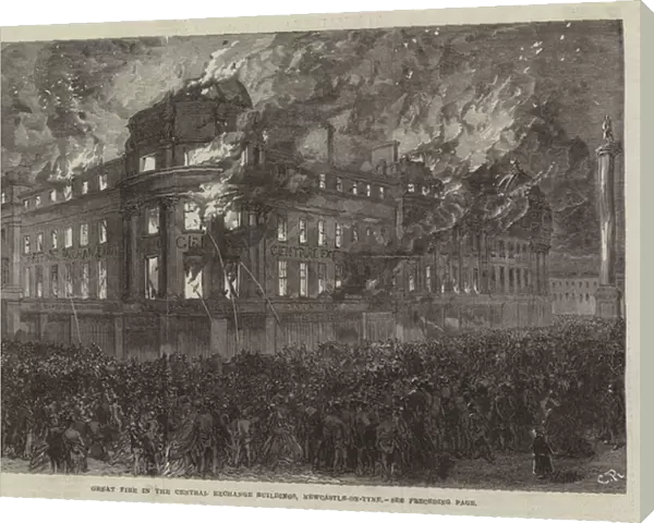 Great Fire in the Central Exchange Buildings, Newcastle-on-Tyne (engraving)