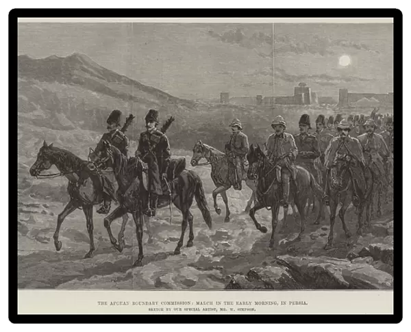 The Afghan Boundary Commission, March in the Early Morning, in Persia (engraving)
