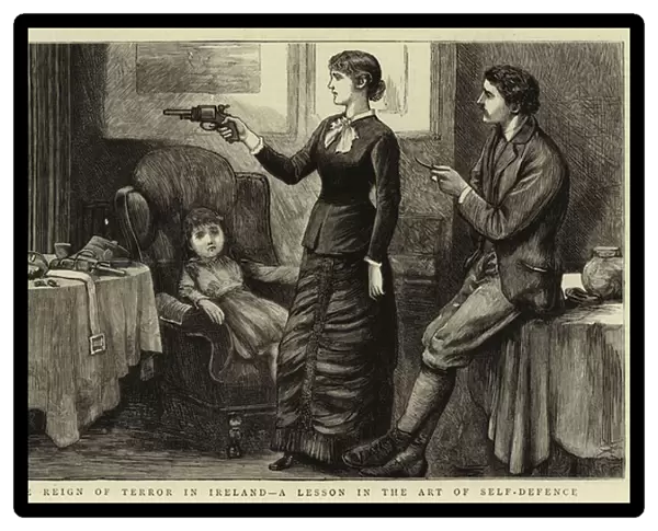 The Reign of Terror in Ireland, a Lesson in the Art of Self-Defence (engraving)