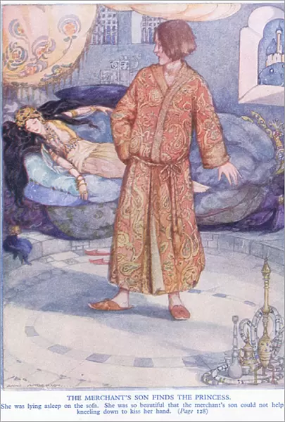 The merchants son finds the princess (colour litho)