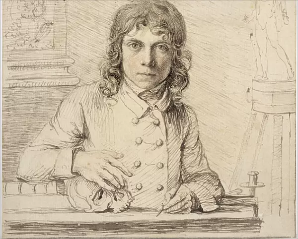 Self-portrait at the Age of 24, 1779 (pen & ink on paper)