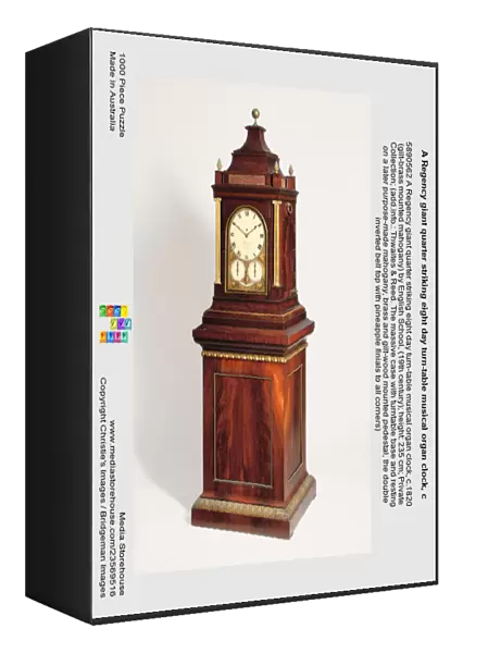 A Regency giant quarter striking eight day turn-table musical organ clock, c
