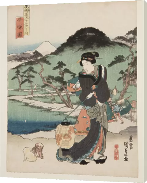 View of Hiratsuka (Hiratsuka zu) (colour woodblock print)
