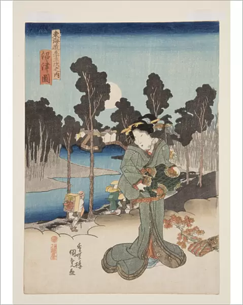 View of Numazu (Numazu zu) (colour woodblock print)