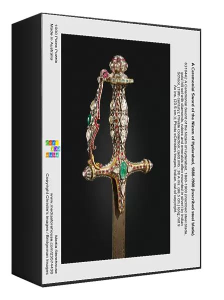 A Ceremonial Sword of the Nizam of Hyderabad, 1880-1900 (inscribed steel blade