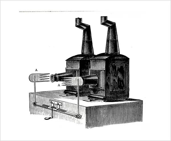 A twin magic lantern (engraving)