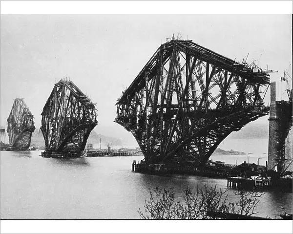 The Forth Bridge, under construction, 1888 (b  /  w photo)