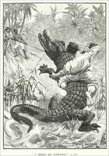 'I seized his fore-legs '(engraving)