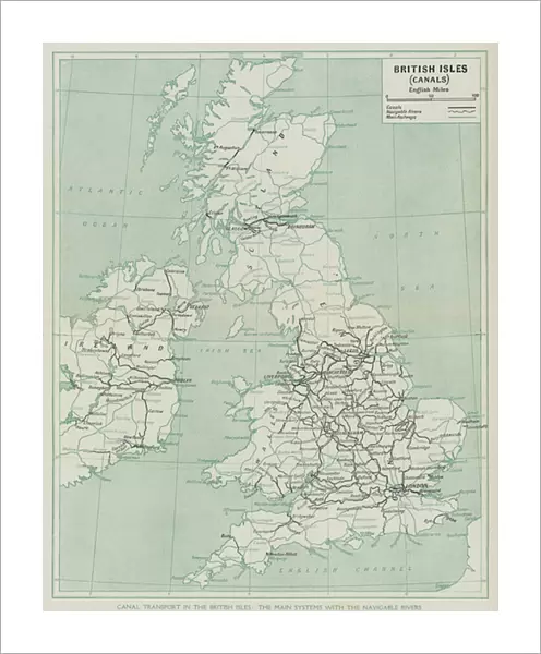 Canal transport in the British Isles, The main systems with the navigable rivers (litho)