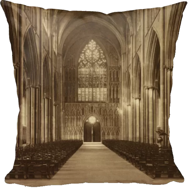 York: The Minster, Nave looking West (b  /  w photo)