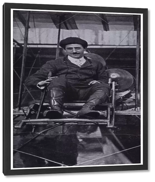 French aviator Louis Paulhan, winner of a £10, 000 prize offered by the Daily Mail for making the first aeroplane flight from London to Manchester, 1910 (b  /  w photo)