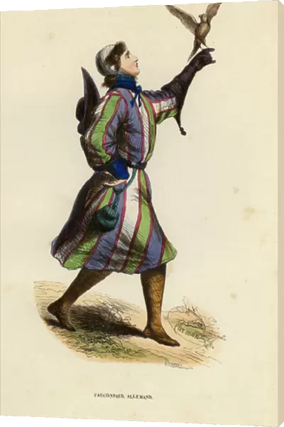 Fauconnier Allemand (coloured engraving)