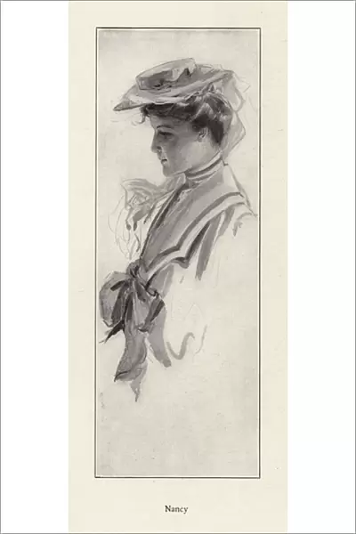 Portrait of a woman named Nancy (litho)