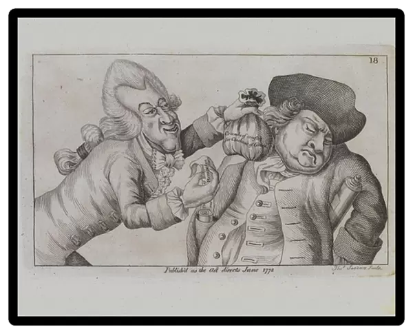 Two Men Dramatise an Inequity of the Day (engraving)