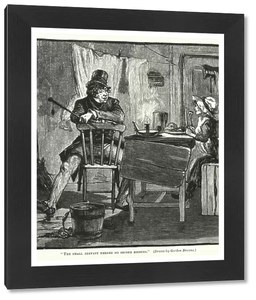 The small servant needed no second bidding (engraving)