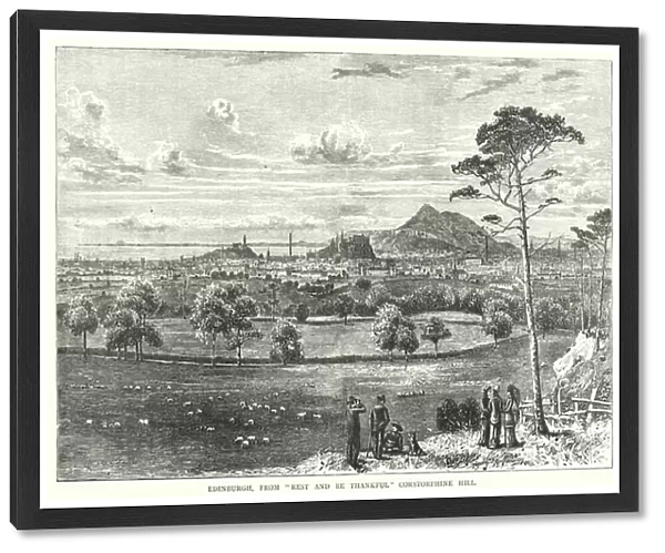 Edinburgh, from 'Rest and Be Thankful'Corstorphine Hill (engraving)