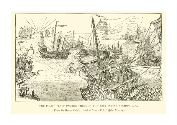 The Polos fleet passing through the East Indian archipelago (litho)