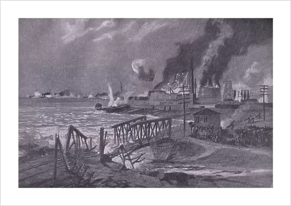 Destruction of a shipyard in Bari (Italy) by Austro-Hungarian torpedo destroyers