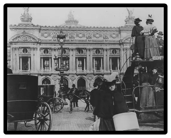 An Omnibus on the Place de L Opera (b  /  w photo)
