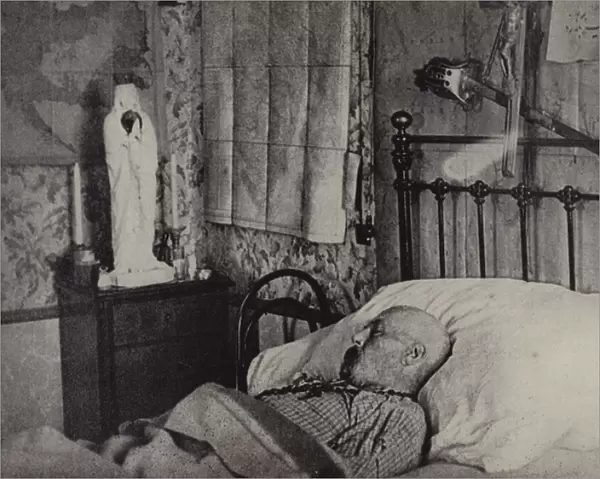 British explorer Sir Richard Burton on his deathbed, Trieste, 1890 (b  /  w photo)