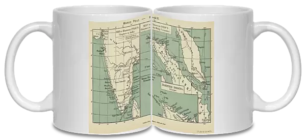 Map to Illustrate Polos Chapters on India, Map to Illustrate Polos Chapters on the Malay Countries (colour litho)