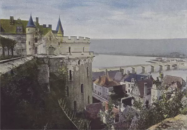 Chateau d Amboise, Vue de la Loire (coloured photo)