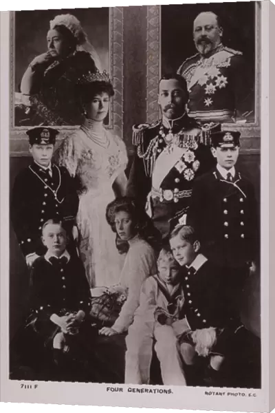 Four Generations of the Royal Family (b  /  w photo)