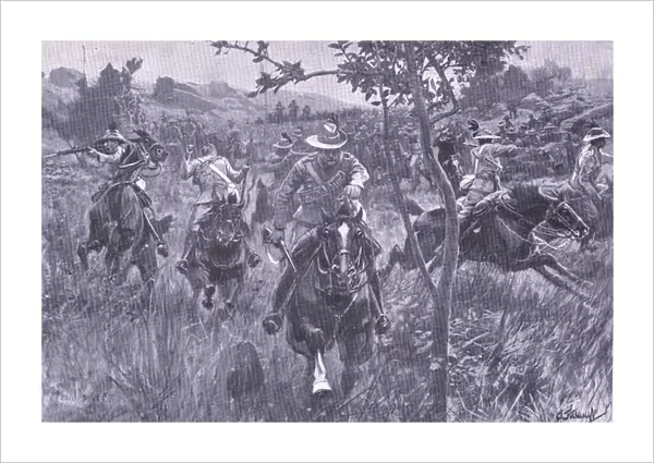 Attack on a patrol, from After Pretoria: The Guerilla War published by Harmsworth Bros