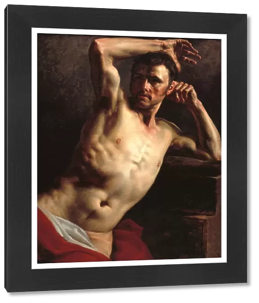 Male nude half-length (oil on canvas)