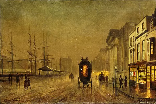 Liverpool Docks, (oil on canvas)