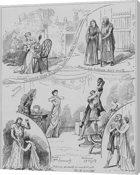 Scenes from a performance of Charles Gounods opera Philemon et Baucis at the Royal Opera House, Covent Garden, London, 1891 (engraving)