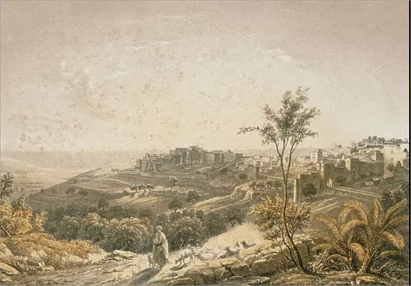 View of Jerusalem. Etching by Bernatz et alii - Steinkopk J. F. Editore