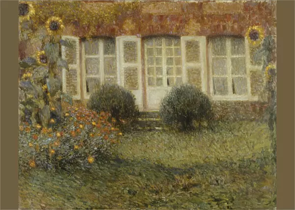 Pavilion House with Sunflowers; Le Pavillon aux Tournesols, (oil on canvas)
