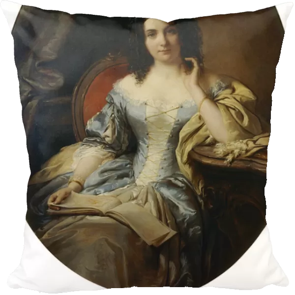 Portrait of a Seated Lady in a Blue and White Dress; Portrait einer Sitzenden Dame im