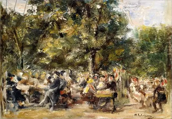 A Garden Restaurant on the River Havel; Gartenlokal an der Havel, 1933 (oil on canvas)
